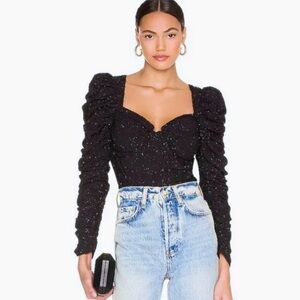 Astr Black Sparkle Blouse